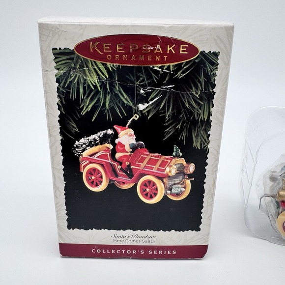 Hallmark 1995 Santa's Roadster Here Comes Santa Car Christmas Ornament - Picture 2 of 9